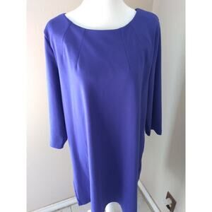 H & M Dress Purple Midi Sz L Preppy Classic Career